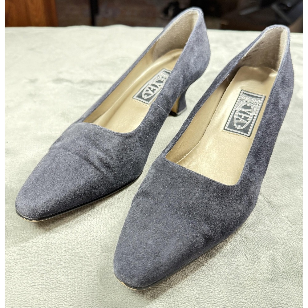 Bandolino Shoes Womens Size 8.5 Blue Suede Kitten Heel Pointed Toe Pumps Dress